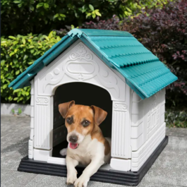 Villa para perros (Verde, Blanco, S, L72*W57*H57. 6cm)