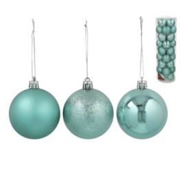 Set de 36 bolas de Navidad celeste