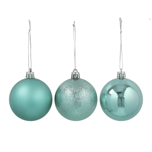 Set de 36 bolas de Navidad celeste