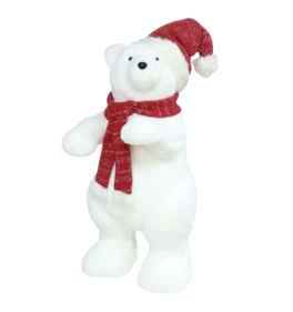 Oso Navidad bufanda roja 90cm