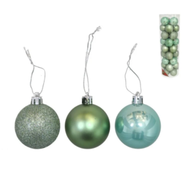 Pack 36 Bolas de Navidad color verde modelo Motley 6 cm