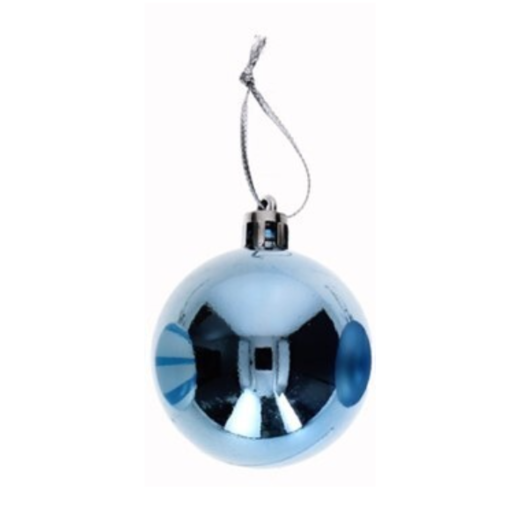 Pack 50 Bolas de Navidad color azul surtidas 6 cm