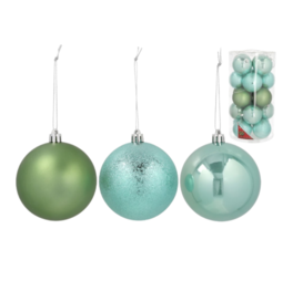 Pack 20 Bolas de Navidad color verde modelo Motley 8 cm