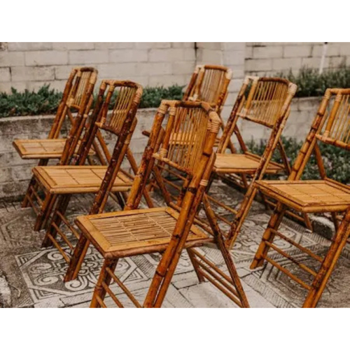 Silla plegable bambú sin cojín 47 x 86 x 45 cm