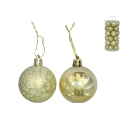 Bote 30 bolas de Navidad doradas 6 cm