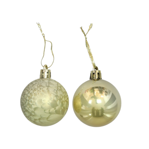 Bote 30 bolas de Navidad doradas 6 cm