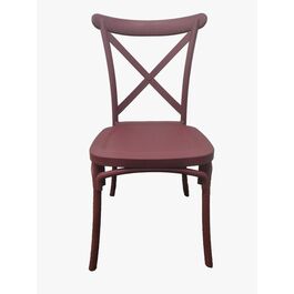 Silla Crossback polipropileno diseño eventos color Burdeos 90 x 48 x 49 cm