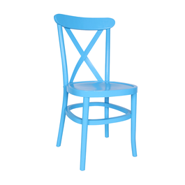 Silla Crossback polipropileno diseño eventos Azul Claro 90 x 48 x 49 cm