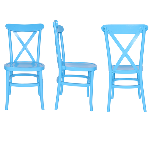 Silla Crossback polipropileno diseño eventos Azul Claro 90 x 48 x 49 cm