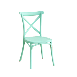 Silla Crossback infantil polipropileno diseño eventos verde 60x30x30cm