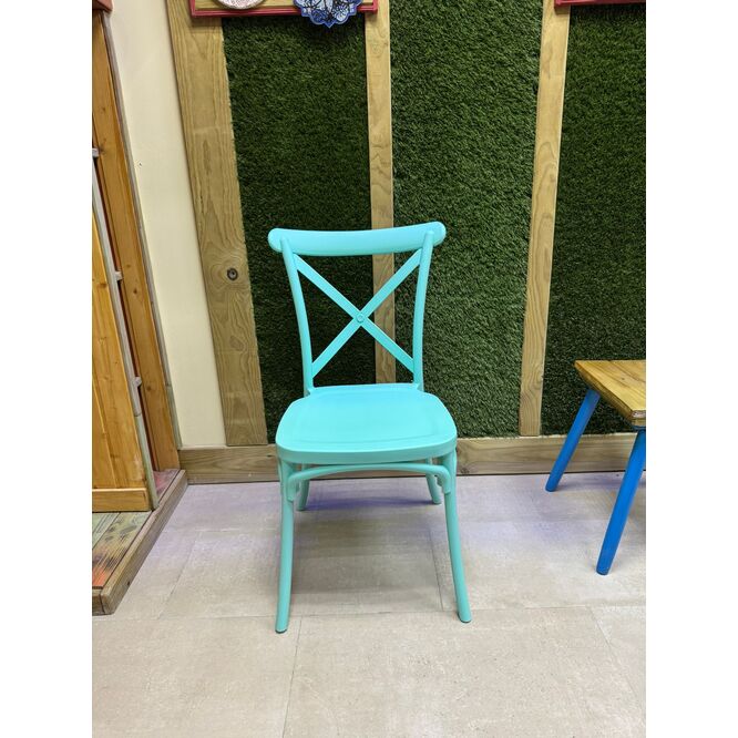 Silla Crossback polipropileno diseño eventos verde 90 x 48 x 49 cm