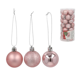 Set 35 Bolas XMAS 4 cm color Rosa