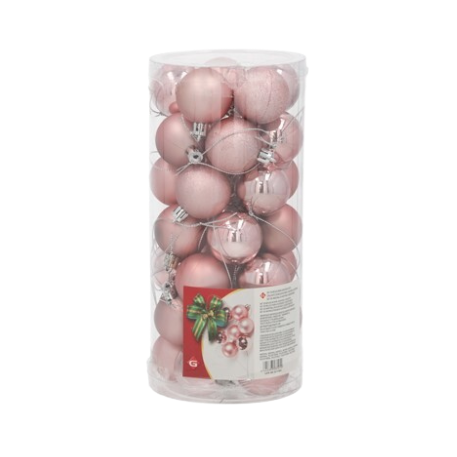 Set 35 Bolas XMAS 4 cm color Rosa
