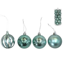 Set de 24 bolas de Navidad verdes de 6 cm (4STD)