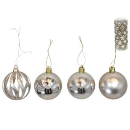 Set x 24 bolas de Navidad plateadas de 6 cm (4STD)
