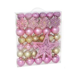 Maletín con asa de bolas navideñas de 5 y 6 cm