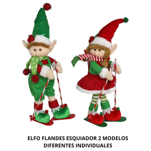 Elfo Flandes esquiador 56 cm 2 modelos aleatorios