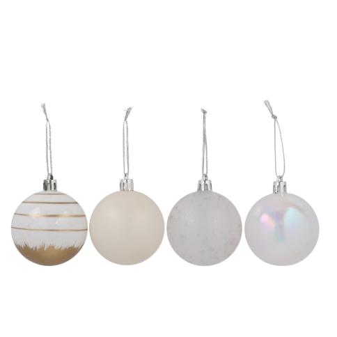 Bote 20 bolas 6 cm XMAS color blanco