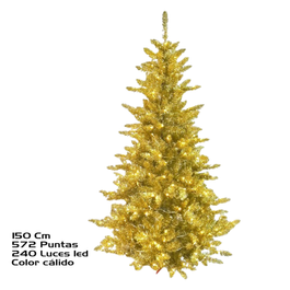 Árbol XMAS de 150 cm con 572 puntas y 240 luces LED