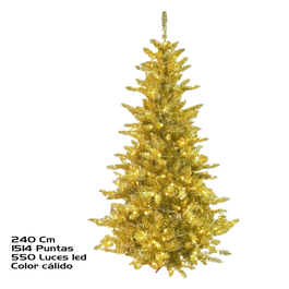 Árbol XMAS de 240cm con 1514 puntas y 550 luces LED