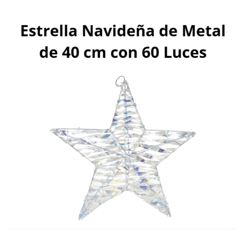 Estrella Navideña de Metal de 40 cm con 60 Luces