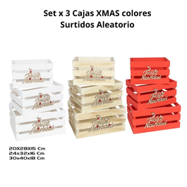 Set x 3 Cajas XMAS TUI sin tapa Colores Surtidos Aleatorios