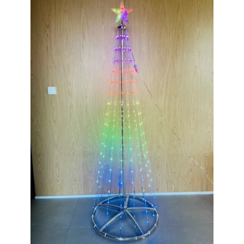 Figura Árbol Exterior con 280 Luces LED RGB y Mando 210 cm