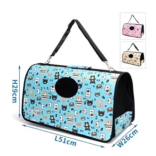 Exquisita bolsa para gatos 51x26x29cm amarrillo y rosa