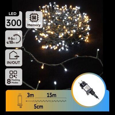 Guirnalda de luces planas de bajo voltaje, Blanco frío, 15m (300LED)