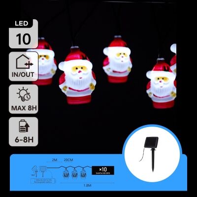 Cadena de luces solares LED Papá Noel