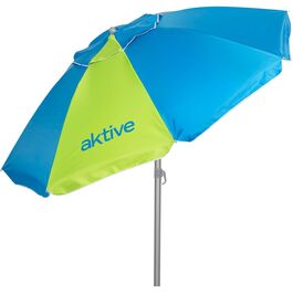 Sombrilla playa 220 cm, 8 varillas fibra de vidrio, Mástil aluminio 28/32 mm, Protección UV50+