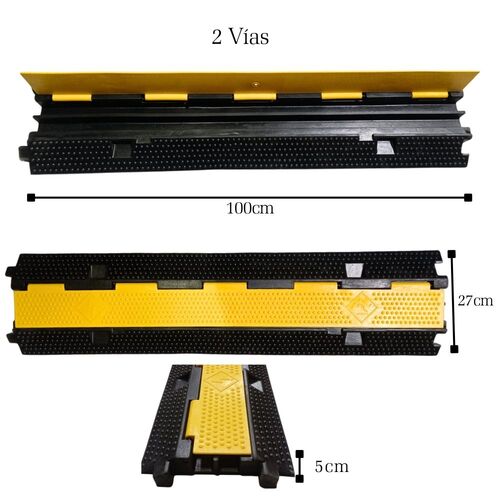 Pasacables / Protector de cables de 2 vías – 100 × 27 × 5 cm