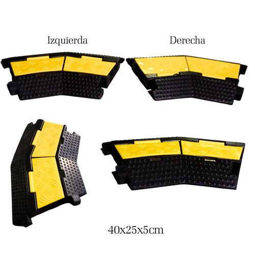 Pasacables / Protector de cables de 2 vías curva Derecha/Izquierda - 40x25x5cm (individual)