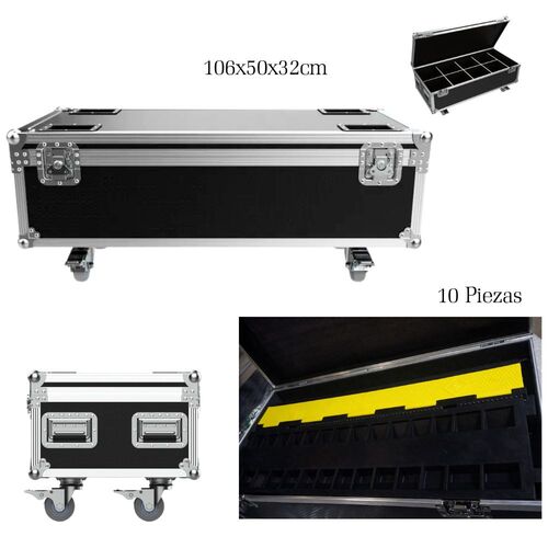 Caja de Almacenamiento (Flight case) incluye 10 piezas de pasacables 106x50x32cm