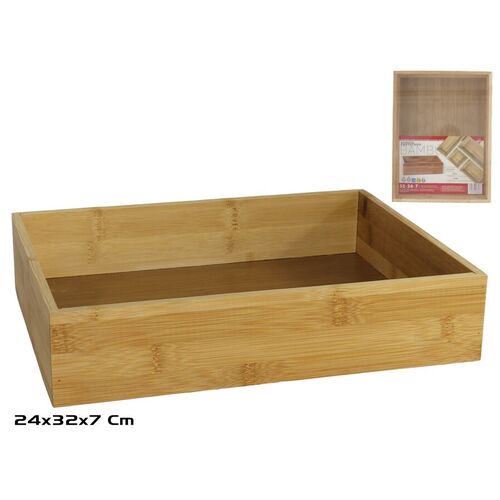 Bandeja portatodo bambú 32 x 24 x 7 cm
