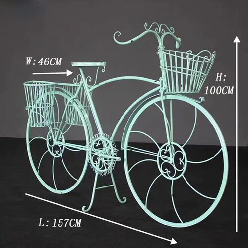 Soporte para plantas en forma de bicicleta Estilo vintage Metal