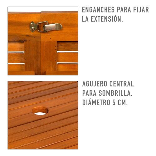 Mesa ovalada extensible acacia 150/200 x 90 x 74 cm