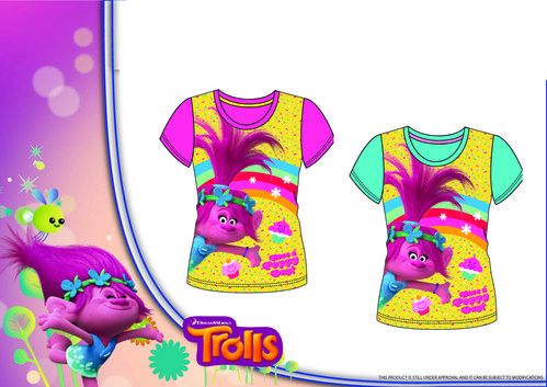 Camiseta manga corta Trolls Rosa 6 años