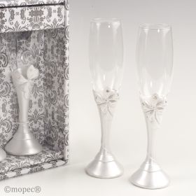 Set 2 Copas cristal Plata 25 cm