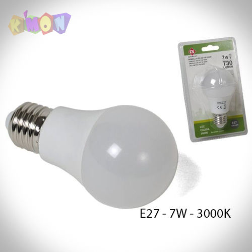 Bombilla LED E27 - 7W 3000k luz calida
