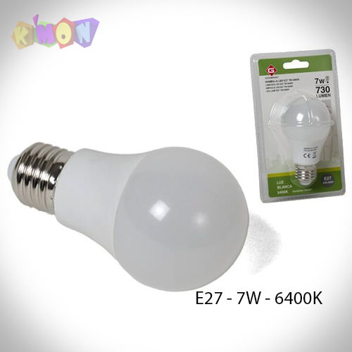Bombilla LED E27 - 7W 6400k luz Blanca