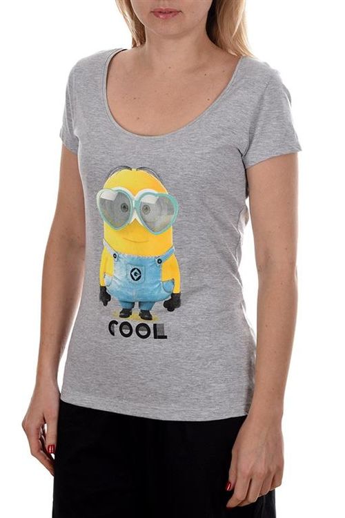 Camiseta Minions mujer gris S