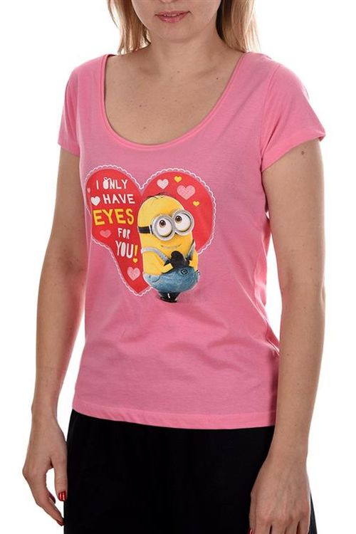 Camiseta Minions mujer rosa S