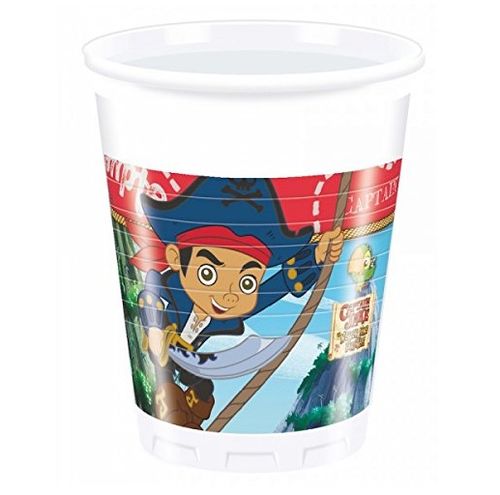 Pack 8 vasos de plstico 200ml Jake y los piratas de Nunca Jams