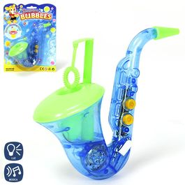 Saxofón pompas jabón con luz y música