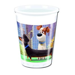 Pack 8 vasos de plástico 200ml Mascotas