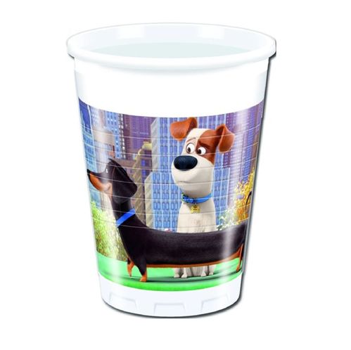 Pack 8 vasos de plstico 200ml Mascotas