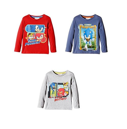 Camiseta manga larga Sonic gris 3 años