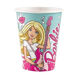 Pack 8 vasos de papel parafinado de 226ml Barbie