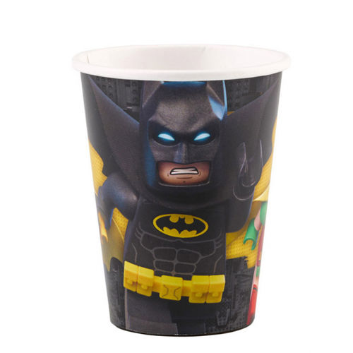 Pack 8 vasos de papel parafinado 226ml Batman Lego